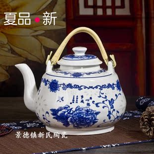 包邮3L创意复古仿古陶瓷大茶壶提梁壶 大号大容量米酒壶泡茶壶
