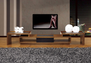 火烧石玄武石现代简约伸缩电视柜可定制尺寸