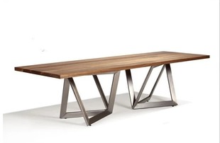 实木美式复古铁艺办公桌会议桌酒吧桌工作台长方桌餐桌铁艺家具