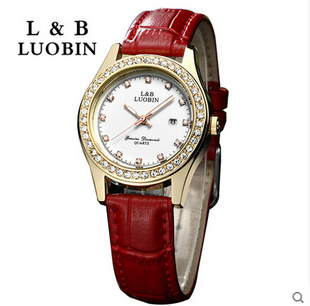 限量罗宾品牌手表女士夜光手表防水钻石英表皮带腕表潮流时尚女表