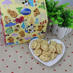 香港进口 Disney迪士尼 可爱卡通公仔印花饼干160g 3件包邮