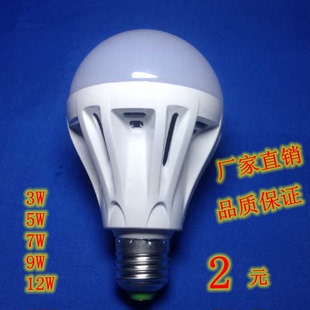 LED塑壳球泡灯3W5W7W9W12W螺口E27灯头室内节能灯泡