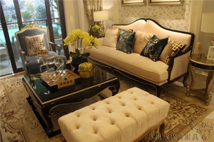 欧式布艺沙发组合高档时尚实木沙发简欧小户型客厅住宅家具定制