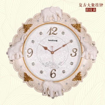 新品欧式钟表挂钟客厅静音大象创意挂表现代简约艺术装饰石英钟表