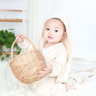 蓓乐芙 婴儿包被子纯棉宝宝抱被 彩棉初新生儿有机棉秋冬抱毯夹被