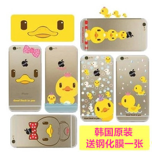 韩国进口苹果iphone6plus小黄鸭6s手机壳透明可爱防摔保护套软壳