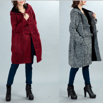 2015秋冬新款羊毛呢子大衣女大码宽松文艺范复古毛呢外套中长款女