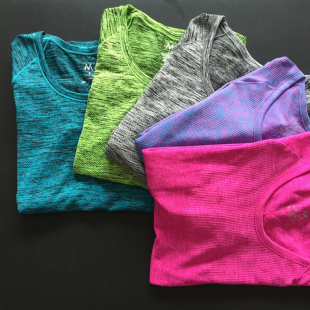 秋季段染速干长袖T恤女子运动跑步健身服高弹瑜伽服透气吸汗罩衫