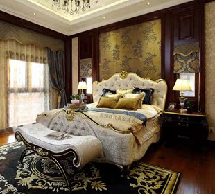 欧式床 时尚实木床 美式床 简约后现代床 古典双人床 田园布艺床