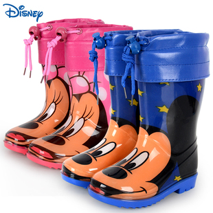 迪士尼儿童雨鞋 男童女童防滑雨靴冬季宝宝加绒卡通水鞋米奇胶鞋