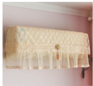 东方明珠 挂式空调罩空调套挂机罩欧式电脑刺绣蕾丝布艺美的格力