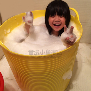 多功能居家时尚收纳桶 超大号儿童洗澡桶游泳桶 塑料玩具桶 包邮