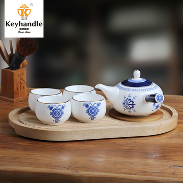 贵邦创意办公户外功夫茶具套装实木茶盘陶瓷茶杯红茶整套茶具便携