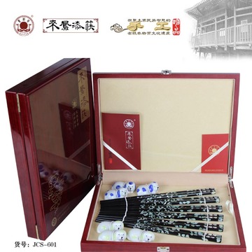 6双手工漆筷经典木盒装来凤漆筷 手工礼品盒工艺手工制品筷子包邮