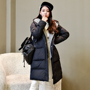 2015新款韩版特价连帽时尚宽松舒适大码羽绒服女中长款包邮