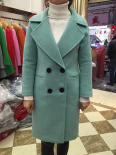 专柜正品1596 2015冬装新款韩版修身气质中长款羊毛呢子大衣外套