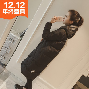 棉衣女2015韩国冬装新款长款过膝连帽加厚棉服韩系大气棉袄外套女