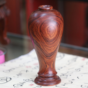 正品缅甸白酸枝花瓶 越南红木花瓶 摆件酸枝木实木木雕花瓶工艺品