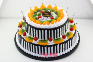 双层水果蛋糕模型/精美仿真蛋糕模型 婚庆生日宴会庆典蛋糕模067