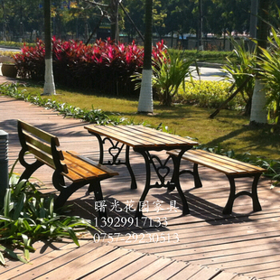 促销铸铁实木公园桌椅组合阳台桌椅户外休闲桌椅花园庭院桌椅长凳