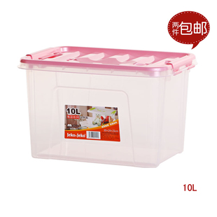 JEKO ＆JEKO塑料透明储物箱手提收纳箱杂物箱玩具箱整理箱10L特价