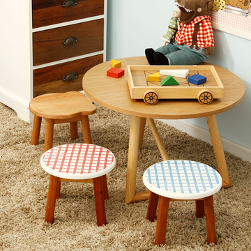潮东潮西 实木矮凳 儿童学习凳子小圆凳茶几凳创意小板凳换鞋凳