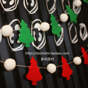 圣诞树雪球圣诞节装饰品拉花串旗橱窗酒吧party派对布置DIY礼物