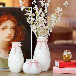 创意欧式陶瓷干花花瓶套装客厅装饰品电视柜酒柜摆件家居饰品