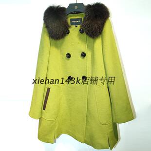 YWD7177气质时尚羊毛呢大衣外套 专柜正品 2015秋冬新款