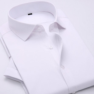 新款 夏季白衬衣男短袖 男士工作服正装白衬衫修身免烫修身职业装