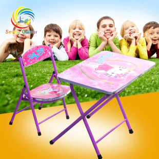 儿童学习桌椅可升降折叠桌椅套装学生写字桌环保卡通儿童书桌椅
