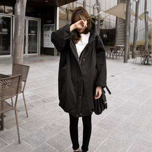 韩版冬季2015大码中长款女士连帽羽绒服棉衣宽松加厚保暖茧型外套