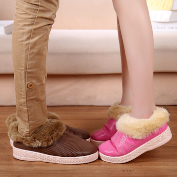 冬季新款保暖棉鞋包跟低帮棉拖鞋防滑月子鞋情侣款男女户外雪地鞋