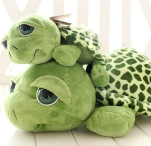 大眼小乌龟海龟毛绒玩具绿乌龟公仔抱枕汽车趴趴摆件娃娃生日礼物