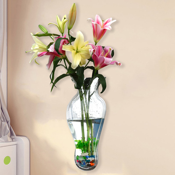 创意壁挂花瓶摆件客厅插花瓶欧式小干花富贵竹花瓶透明花器装饰品