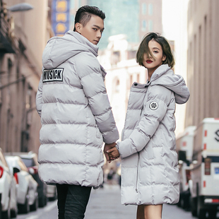 情侣装2015冬装新款韩版加厚中长款棉衣 潮男女学生棉服棉袄外套