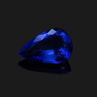 天然彩色宝石坦桑石裸石戒面5A级坦桑石水滴定制可出证书蓝色宝石