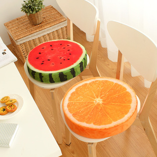 懒角落 可爱3D水果坐垫 学生椅垫 海绵座垫 西瓜香橙坐垫63352