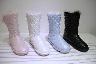 2014冬季新款雪地靴彩色PU羊卷毛防滑底休闲舒适女鞋