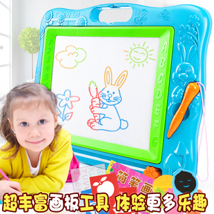 彩色磁性儿童画板超大号写字板宝宝益智玩具1-3岁幼儿涂鸦小黑板
