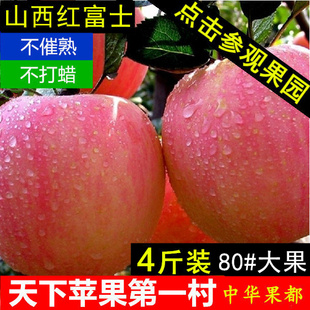 【中华果都】4斤包邮山西红富士苹果 万荣原生态 新鲜有机水果