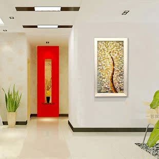 一若客厅欧式装饰画 餐厅有框画挂画 玄关走廊壁画抽象墙画摇钱树
