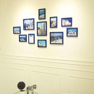 创意地中海照片墙组合客厅现代简约相框组合挂墙客厅照片墙相框