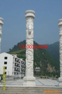 花岗岩石雕柱子中国柱 十二生肖罗马柱大型广场摆件大理石