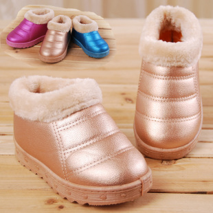 2015冬新款防滑加厚防水宝宝棉鞋儿童雪地靴子男女童鞋保暖短筒靴