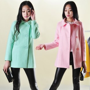 2015秋韩版女装新款小香风中长款毛呢外套女大衣女士中长款外套潮