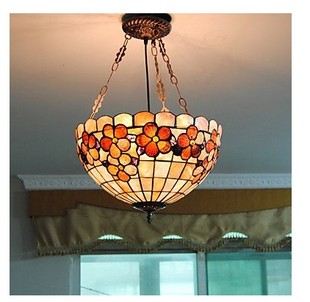 天然贝壳灯饰 卧室灯客厅灯 餐吊灯咖啡厅灯16寸富贵花贝壳反吊灯