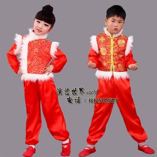 2016春秋新款喜庆儿童民族舞台表演服幼儿园男女童演出服舞蹈服