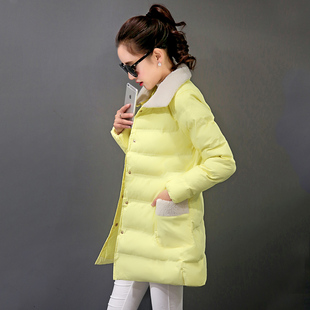 韩版冬季羊羔毛棉衣女装中长款冬天学生学院风百搭加厚外套棉袄潮