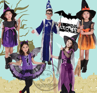 万圣节儿童女巫公主服装帽子化装舞会cosplay巫婆演出角色扮演女